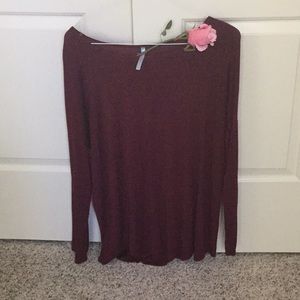 Burgundy long sleeve shirt